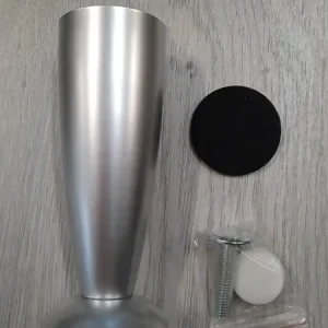 Uitverkoop Piedino bombato per mobili H cm12 plastica argento 907